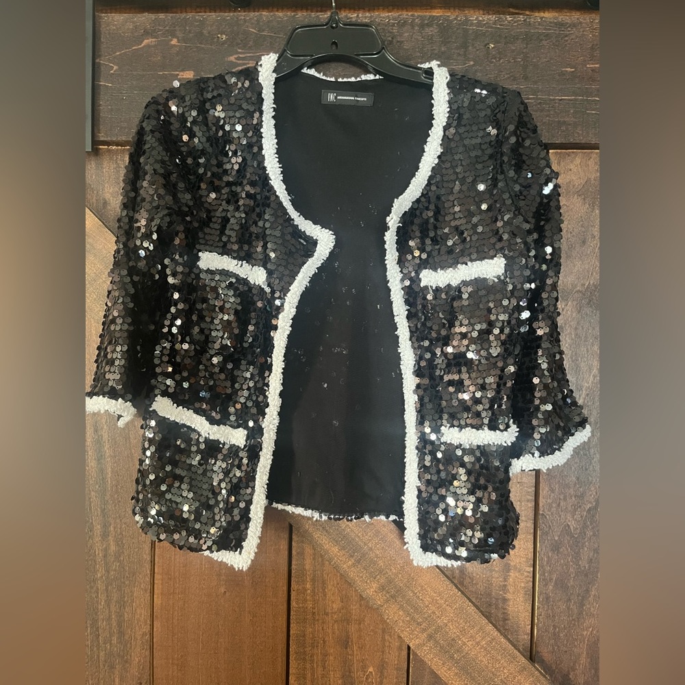 INC international concepts sequin jacket, not for sure on size, Small or Medium